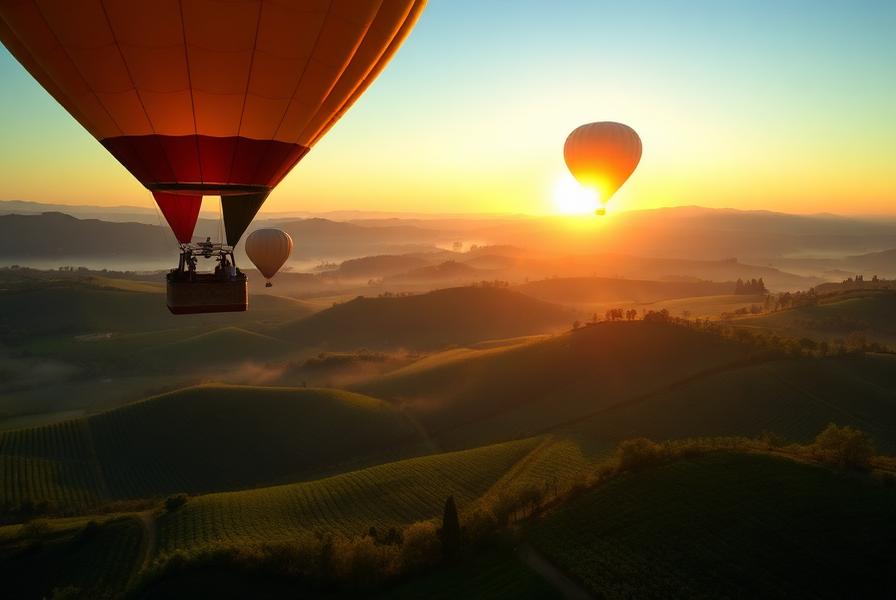 Hot Air Balloon over Tuscany